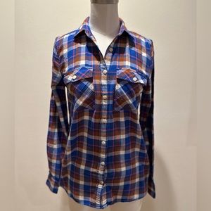 Jcrew flannel twill button down in plaid